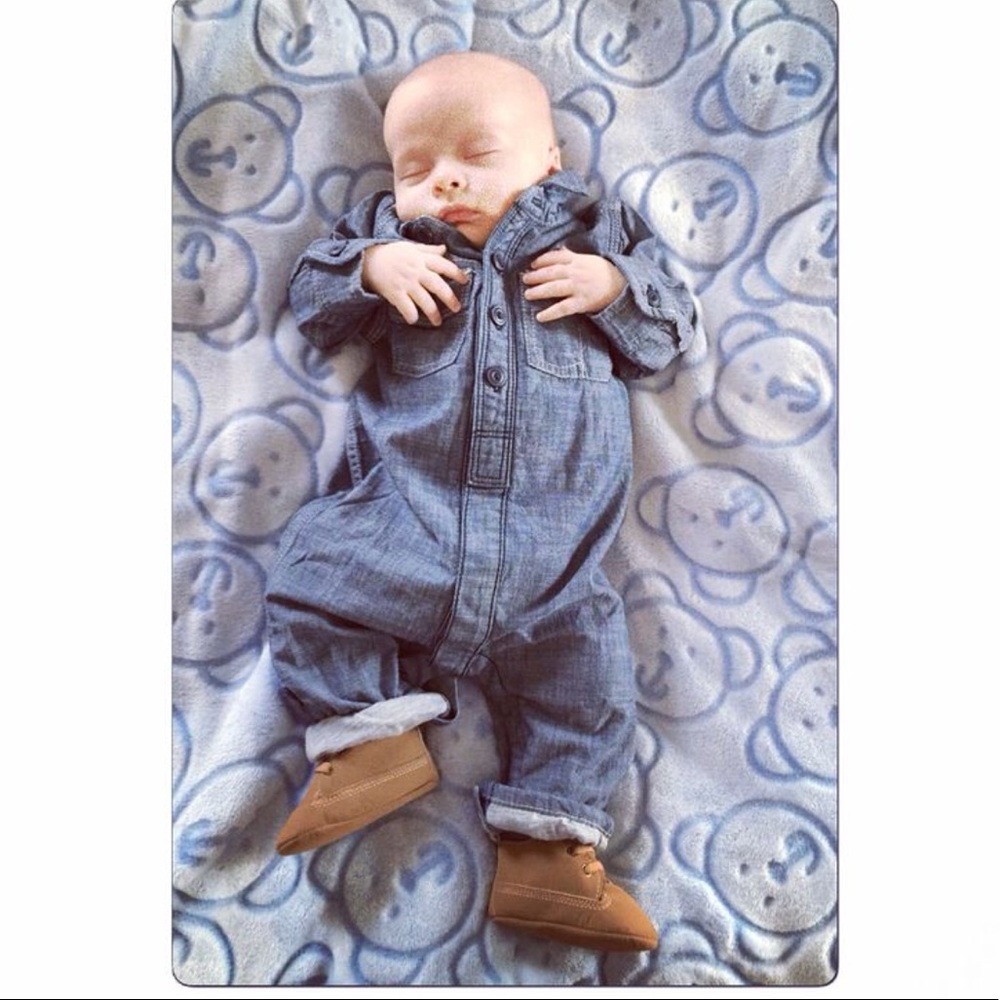 Infant denim jumper